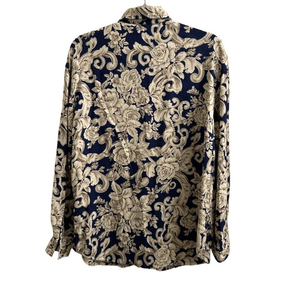 Liz Claiborne Women’s Floral Button Up Long Sleeve Shirt Sz Med Career Office - Picture 2 of 5
